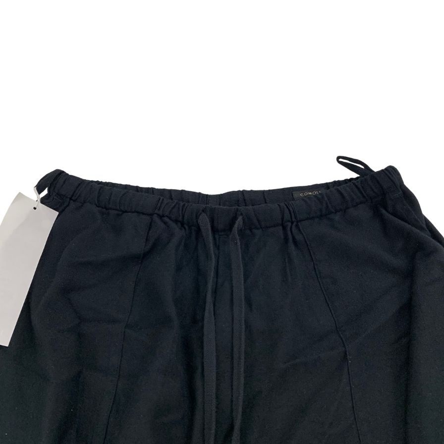 極美品◆コモリ シルクネル ドローストリングパンツ X01-03013 メンズ サイズ2 ブラック COMOLI SILK FLANNEL PANTS 【AFB8】