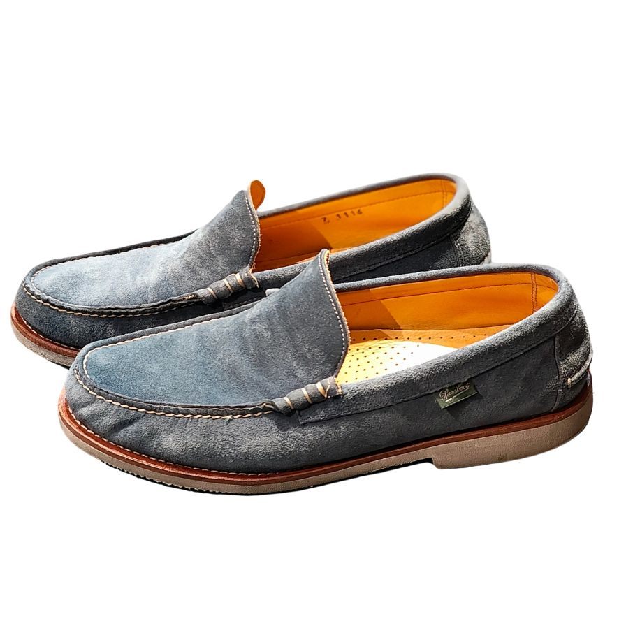 パラブーツ スリッポン ビーフロール スエード ブルーー サイズUK7 PARABOOT スリッポン 約26.0cm【LA】【中古】
