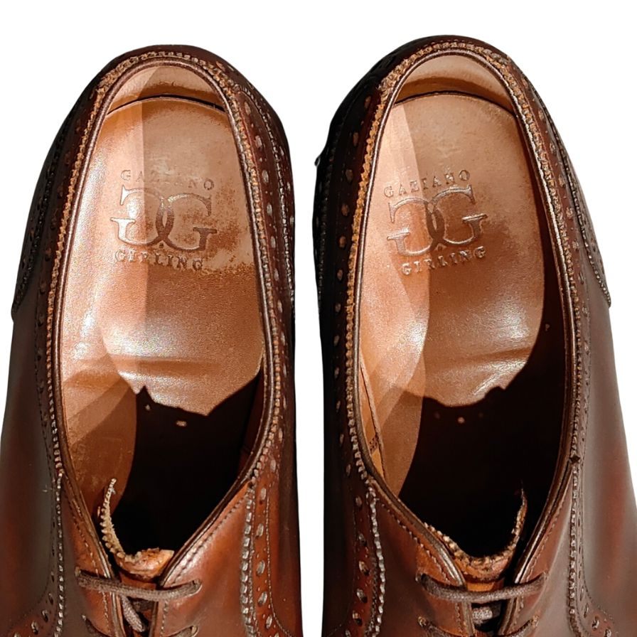 ガジアーノ&ガーリング レザーシューズ ヒューズ アデレード TG73ラスト メンズ サイズ UK6.5E ブラウン GAZIANO&GIRLING HUGHES ビジネスシューズ 約24.5cm【LA】【中古】