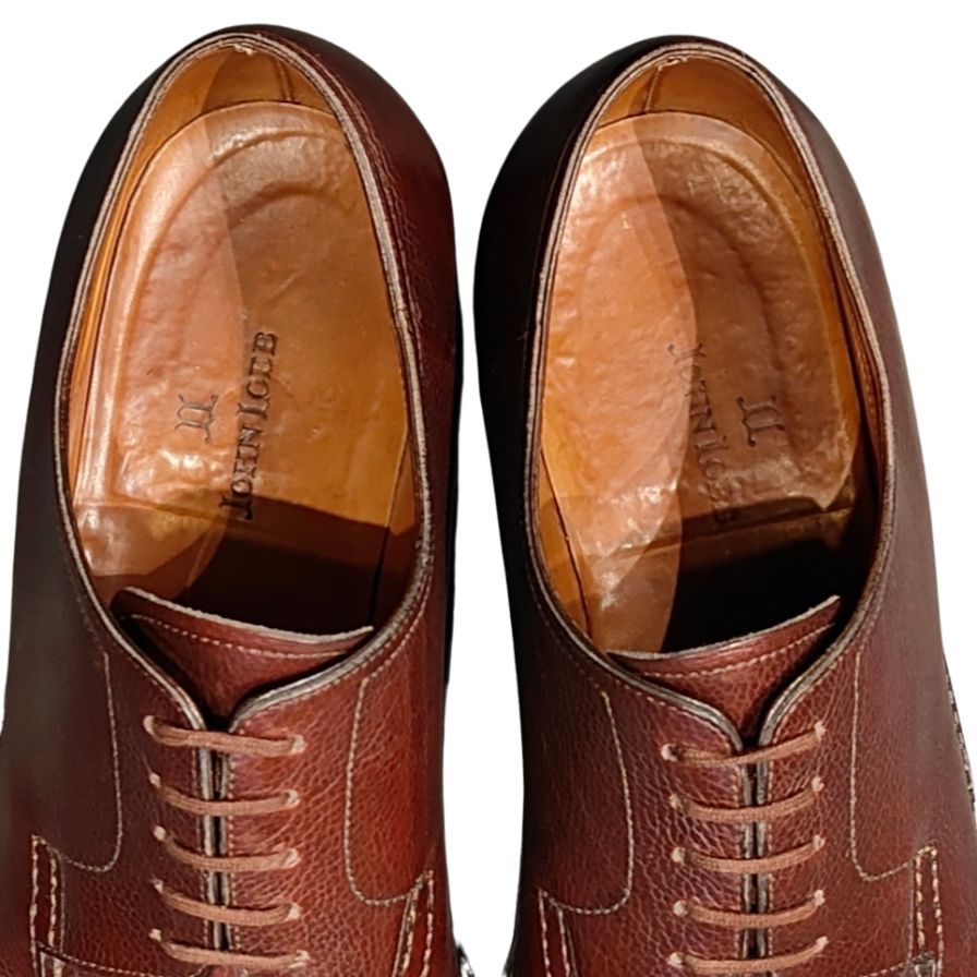 ジョンロブ レザーシューズ ドデーロ Uチップ イタリアボノーラ製 8695ラスト Sスタンプ ブラウン サイズUK6E JOHN LOBB ビジネスシューズ 約25.0cm【LA】【中古】