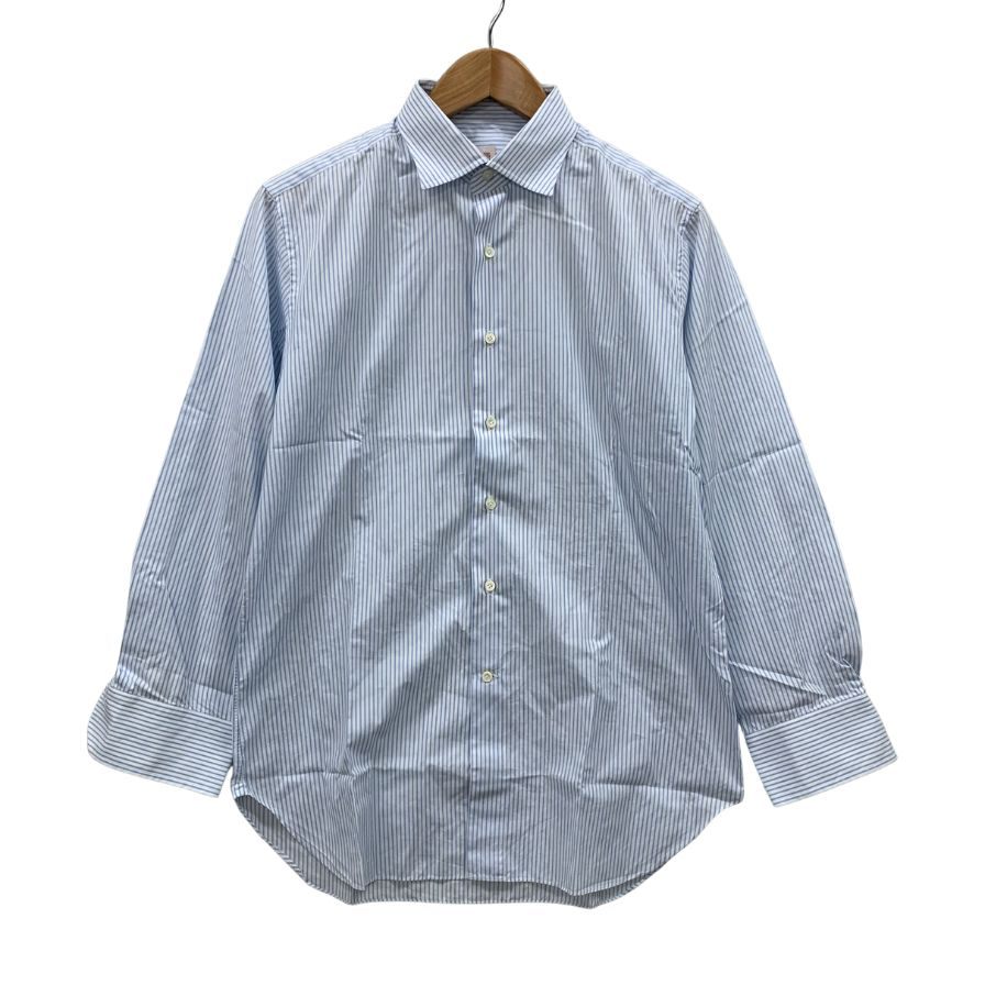 美品◆アレッサンドロゲラルディ シャツ ドレスシャツ ストライプ柄 コットン ブルー サイズ41 メンズ ALESSANDRO GHERARDI 【AFB40】