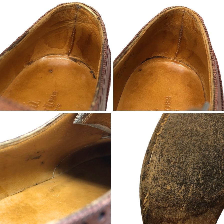 ジョンロブ レザーシューズ ダービー フルブローグ カーフ バーガンディアンティーク サイズ7.5E 9672 JOHN LOBB ビジネスシューズ 約26.0cm【LA】【中古】