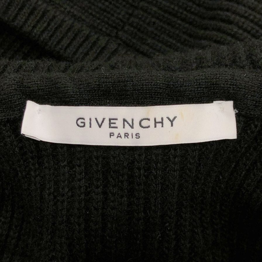 極美品◆ジバンシー ニット フード コート ダブルジップ レディース カシミア混 サイズXS ブラック 15A 0870 515 GIVENCHY 【AFB17】