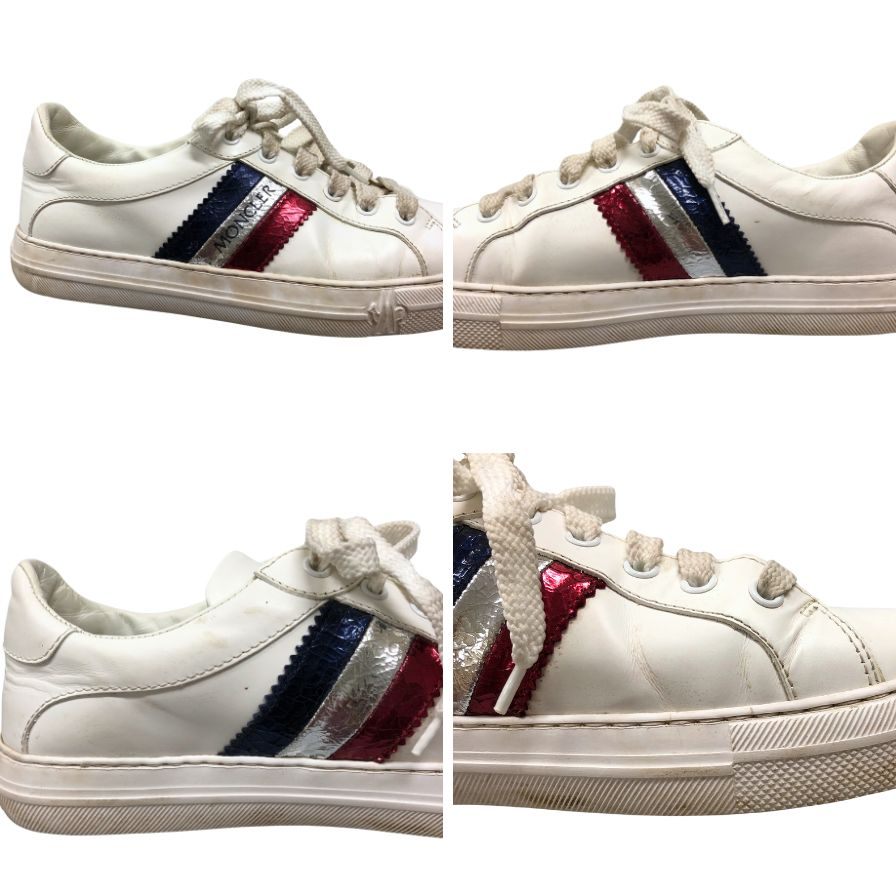 モンクレール スニーカー モナコ レザー レディース サイズ39.5 MONCLER 約26.0cm【AFC31】