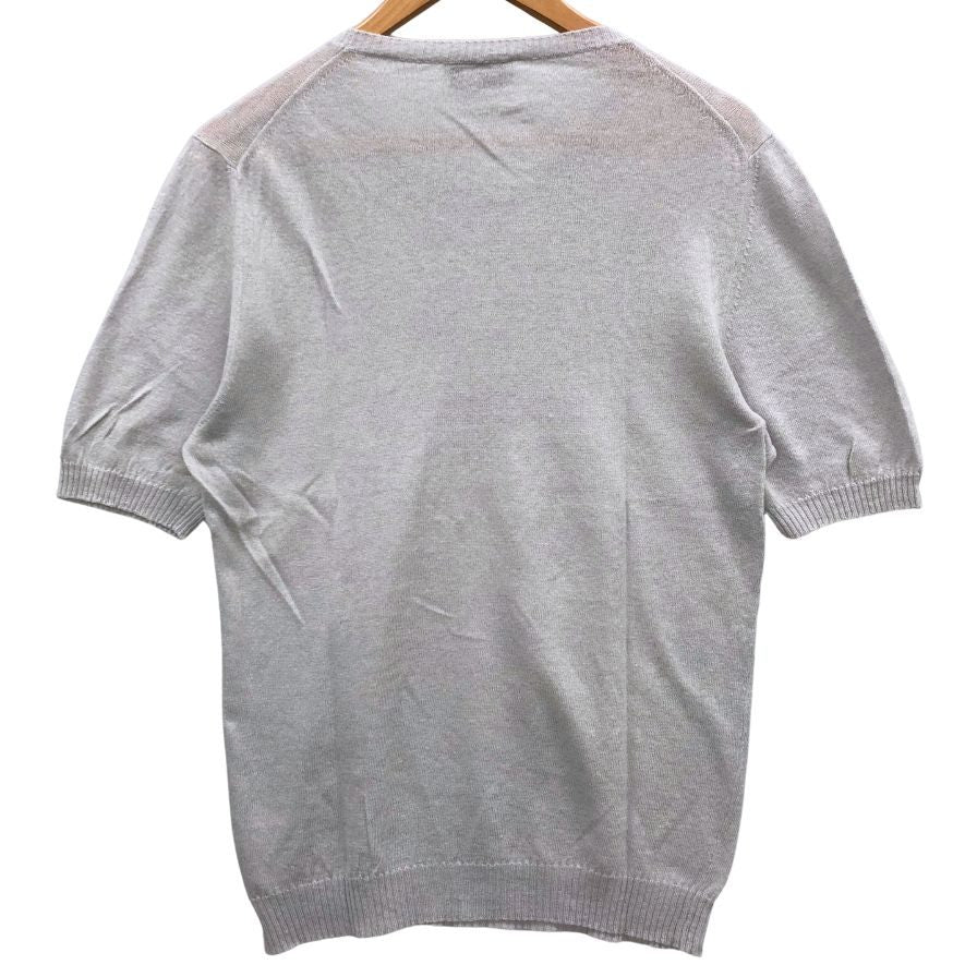 中古◆セッテフィーリカシミア 半袖ニット ライトグレー サイズ46 メンズ リネン Settefili Cashmere 【AFB16】