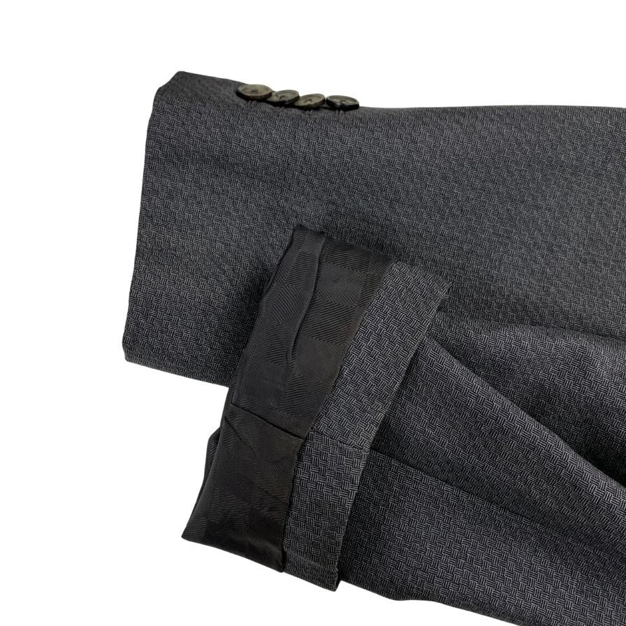ルイヴィトン スーツ セットアップ 2Bシングル 本開き センターベント 裏地ダミエ ウール グレー メンズ サイズ52 VF0863 LOUIS VUITTON【AFA22】