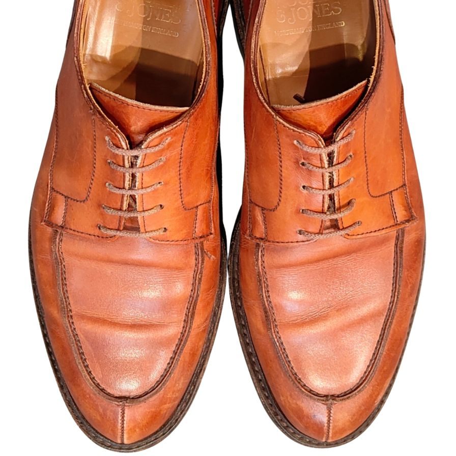 クロケット&ジョーンズ レザーシューズ DURHAM Uチップ ブラウン サイズUK7.5E CROCKETT&JONES ビジネスシューズ 約26.0cm【LA】【中古】