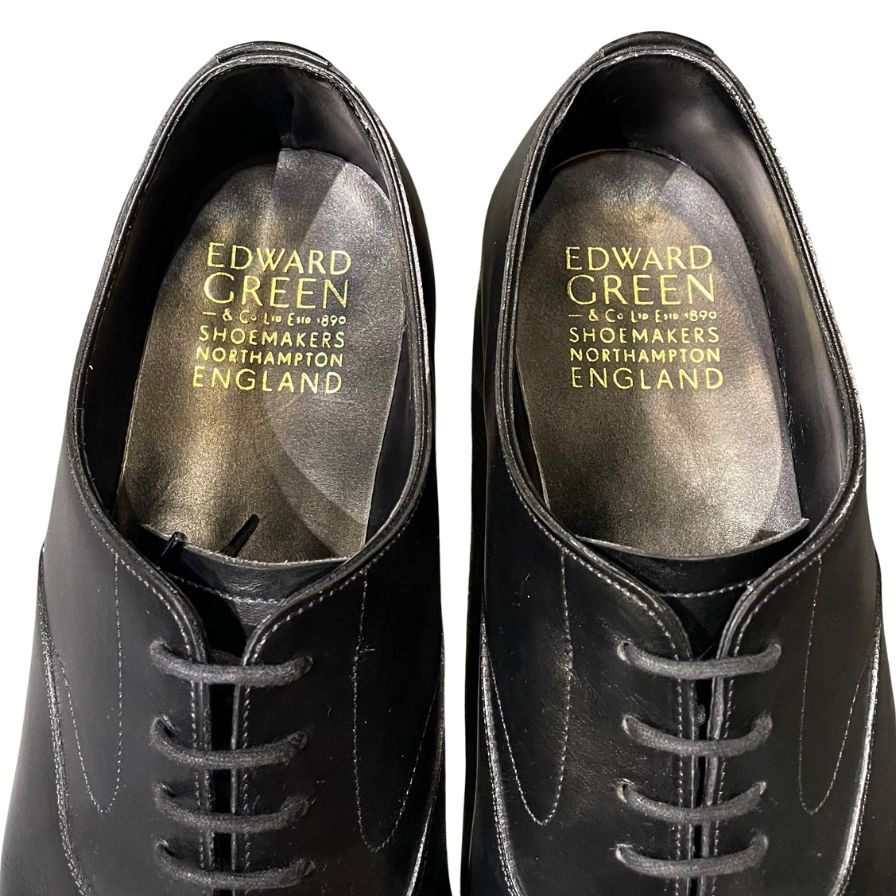 エドワードグリーン レザーシューズ チェルシー ストレートチップ 内羽根 82ラスト メンズ サイズ9D ブラック EDWARD GREEN CHELSEA ビジネスシューズ 約28.0cm【LA】【中古】