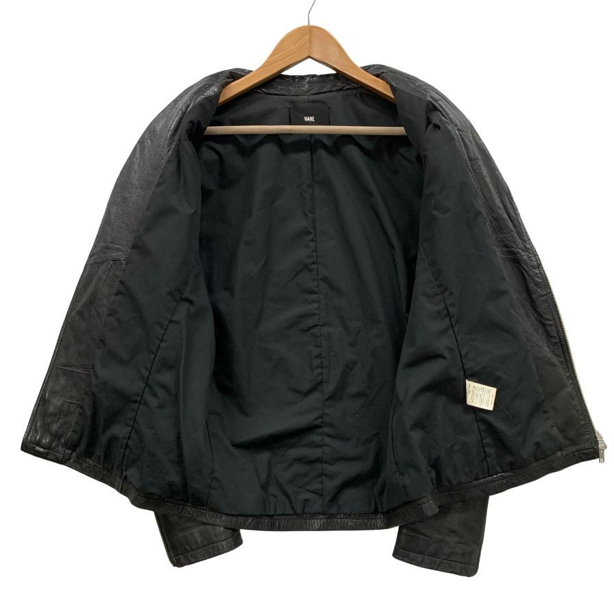 中古◆ハレ レザー ジャケット ライダース ラムレザー メンズ ブラック サイズ M HARE 【AFG1】