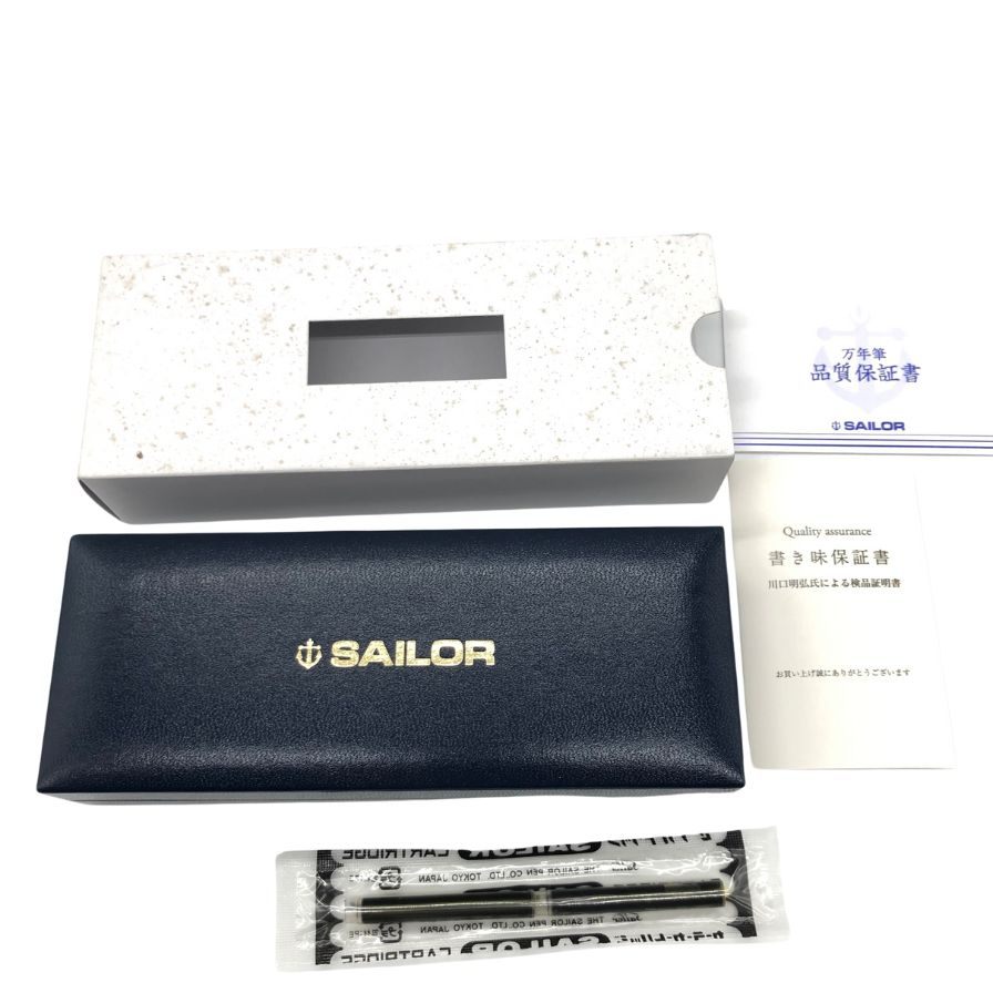 極美品◆セーラー 万年筆 プロフィット ペン先14K 1911 JAPAN FOUNDED ブラック×シルバー SAILOR【AFI3】