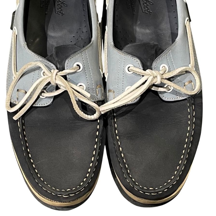 パラブーツ レザーデッキシューズ バース ヌバック ネイビーブルーコンビ メンズ UK8.5 PARABOOT BARTH ビジネスシューズ 約27.5cm【LA】【中古】