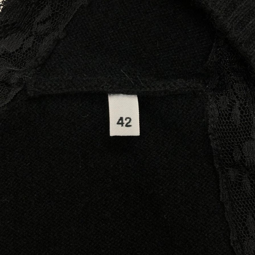 極美品◆ドルチェ&ガッバーナ ベスト レースあしらい カシミア レディース サイズS ブラック DOLCE&GABBANA 【AFB28】