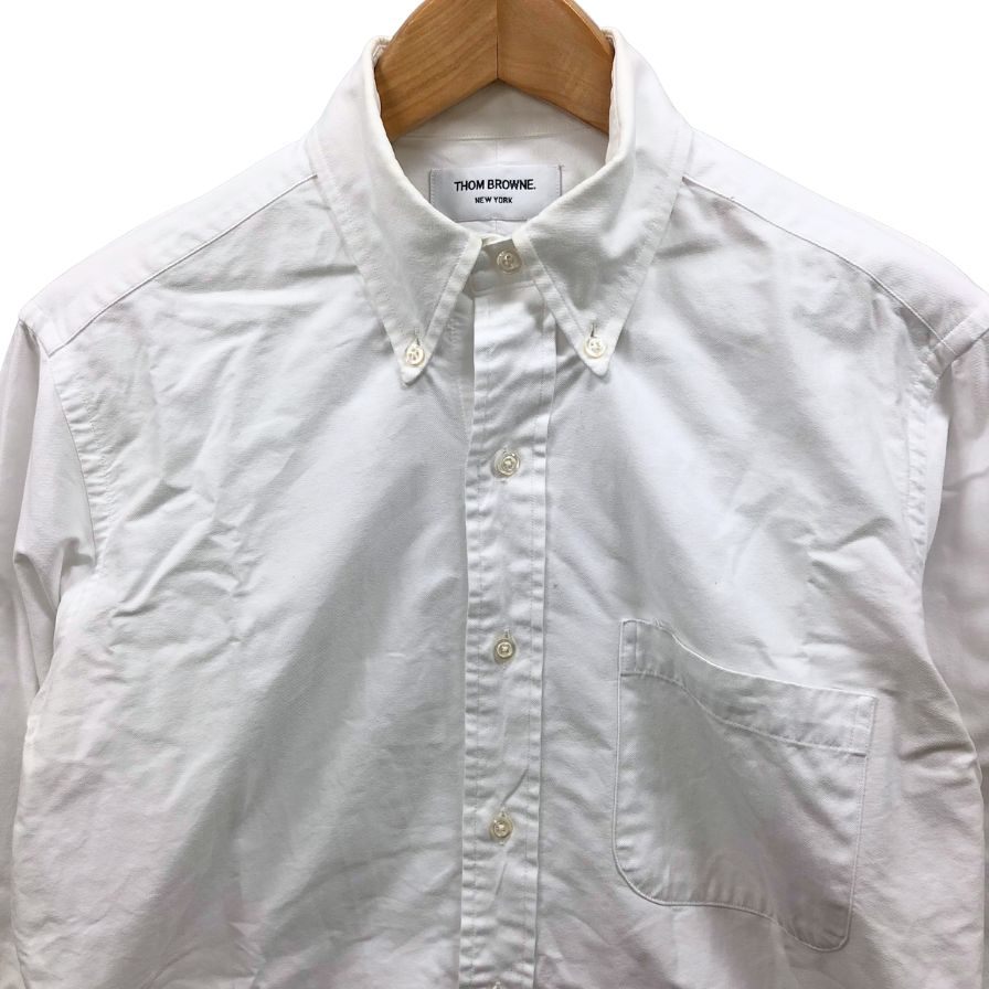 美品◆トムブラウン ボタンダウンシャツ コットン サイズ2 メンズ ホワイト THOM BROWNE 【AFB45】