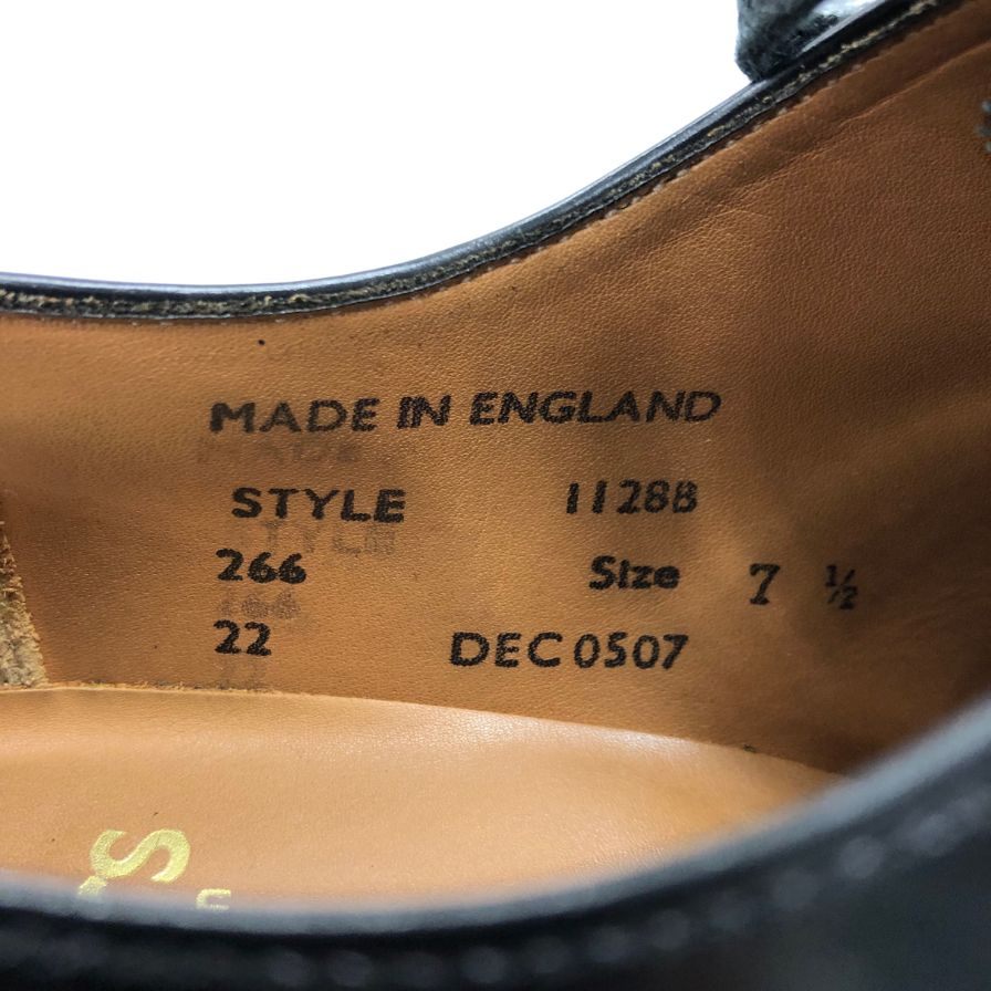 サンダース レザーシューズ ミリタリーダービー 1128B ブラック サイズ7.5 メンズ 革靴 Sanders Military Derby Shoe ビジネスシューズ 約26.0cm【LA】【中古】