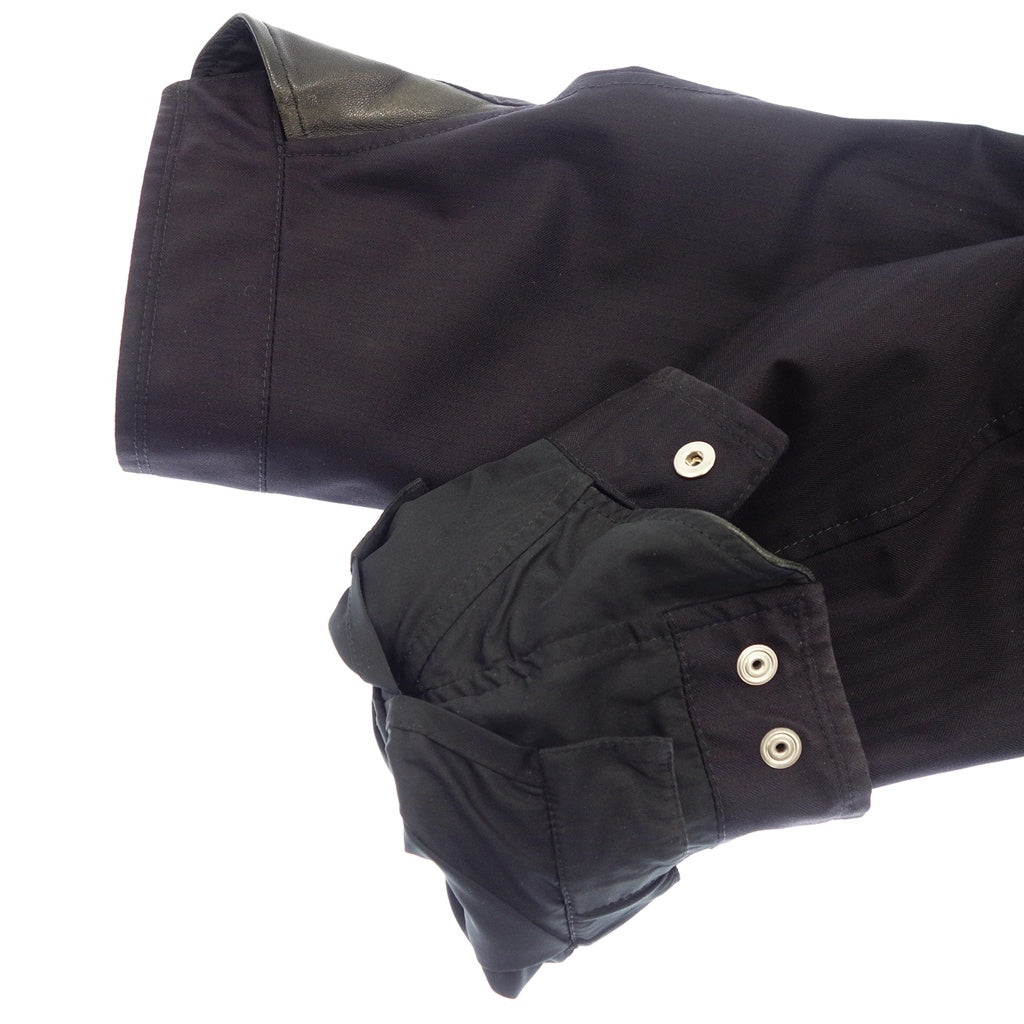 中古◆エルメネジルド ゼニア エレメンツ ハーフコート メンズ サイズ54 ネイビー&ブラック Ermenegildo Zegna ELEMENTS【AFB28】