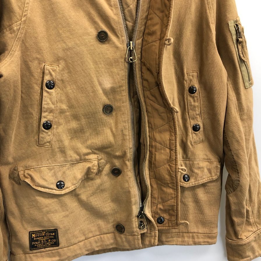 美品◆ポロラルフローレン モーターサイクルジャケット 90S ブラウン メンズ サイズM Polo Ralph Lauren motor cycle 【AFB4】