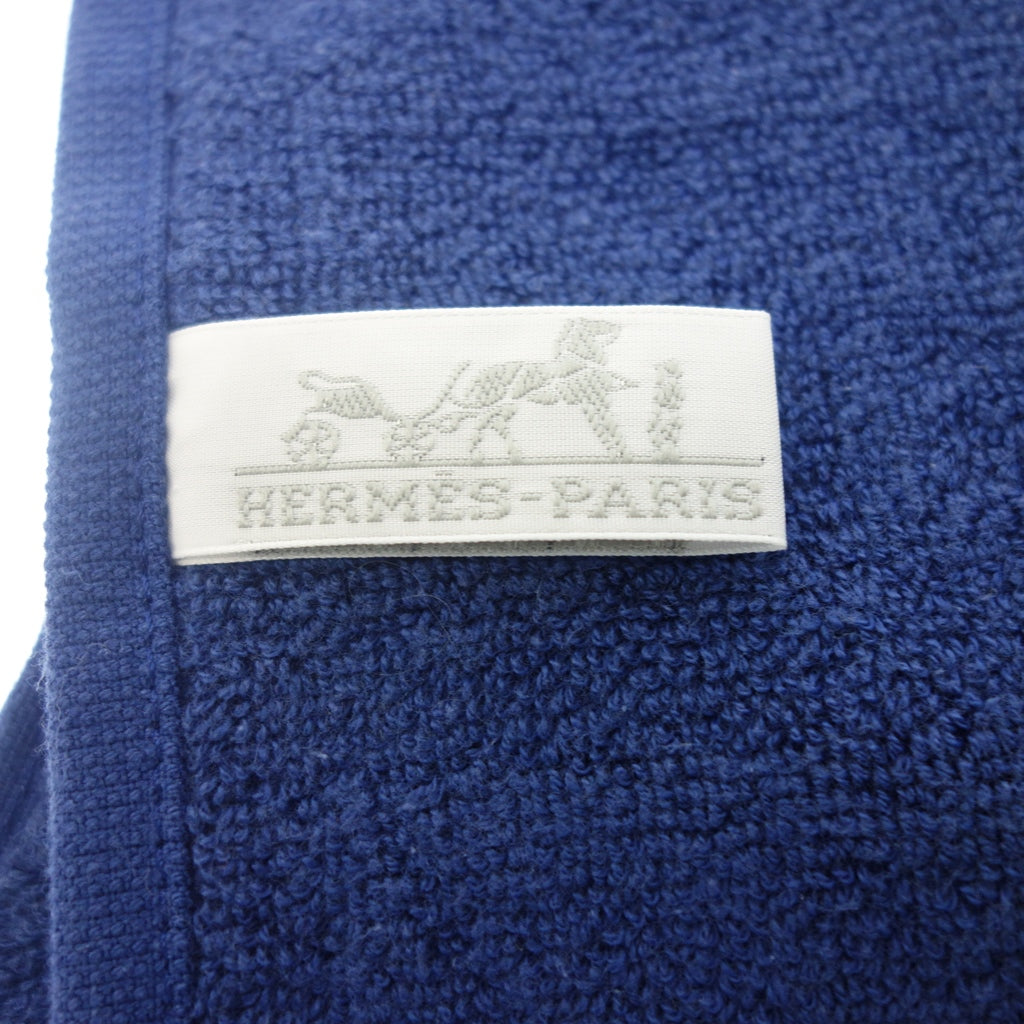 新品同様◆エルメス ハンドタオル ステアーズ コットン100% ブルー系 HERMES【AFI22】
