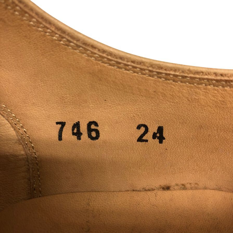 スコッチグレイン レザーシューズ ベルオム 746 ストレートチップ パンチド ベージュ サイズ24 メンズ SCOTCH GRAIN BELHOMME 約24.0cm【AFD9】