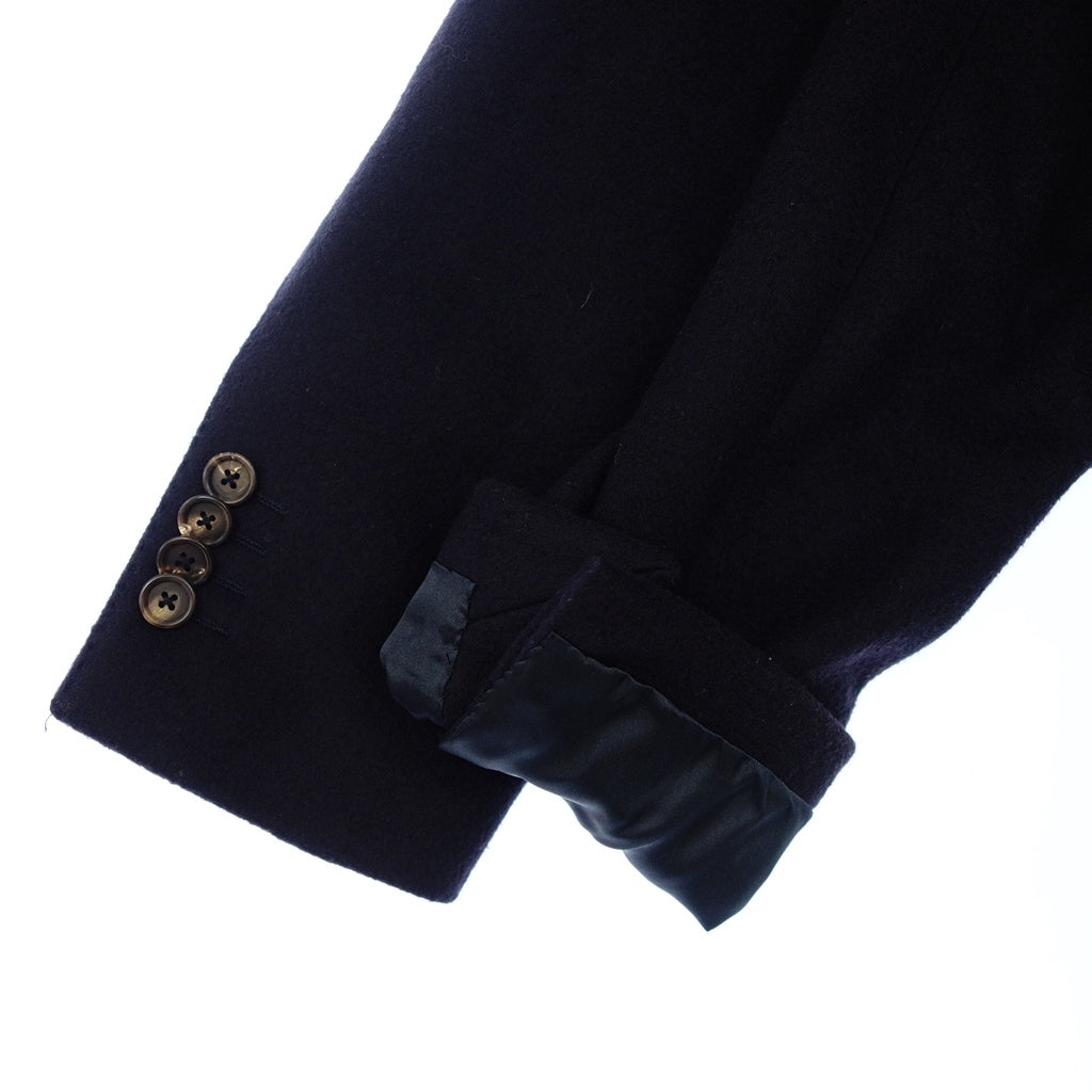 美品◆ラルディーニ チェスターコート JJ23143AQ ウールフランネルソリッド メンズ ネイビー サイズ44 LARDINI【LA】