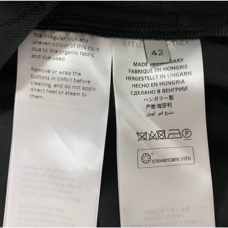美品◆ステラマッカートニー ベルテットパンツ ハイウエスト ウール ブラック レディース サイズ40 STELLA McCARTNEY 【AFB1】