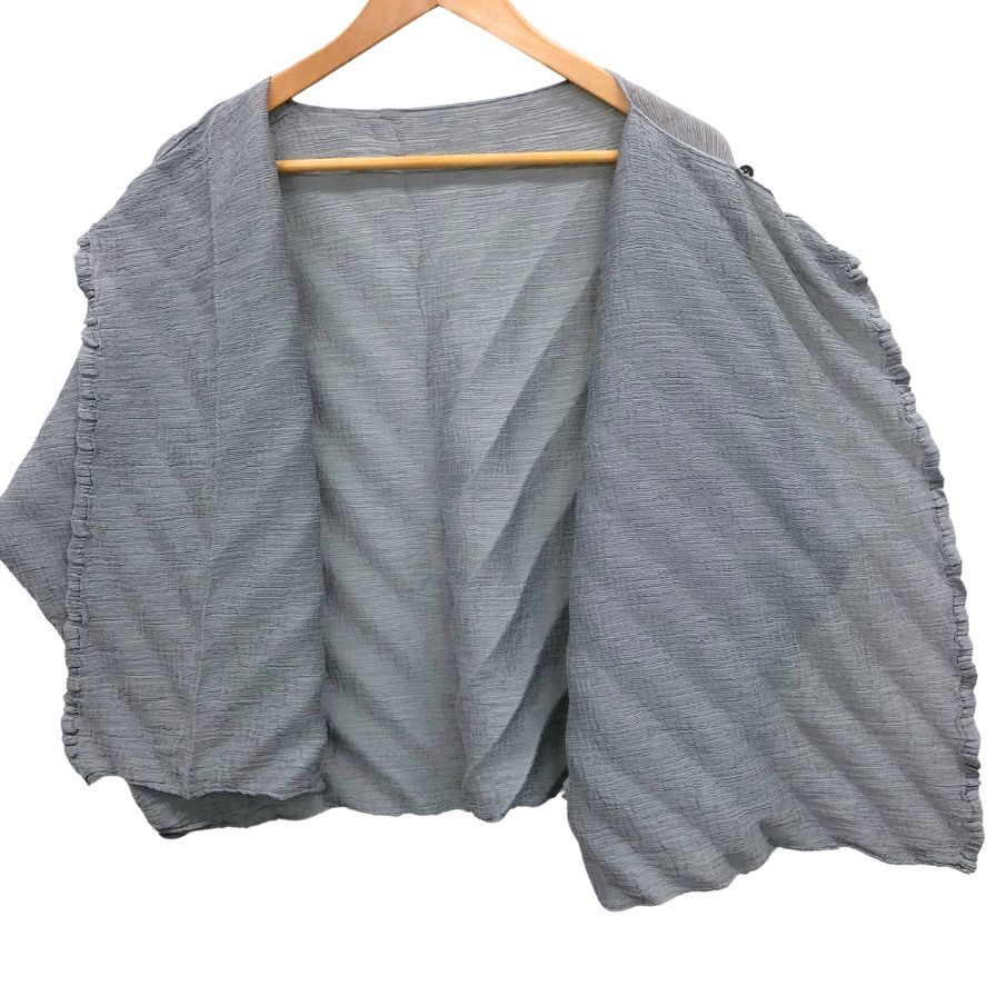極美品◆ミー イッセイミヤケ カーディガン MI83FO282 レディース サイズ フリー グレー me ISSEY MIYAKE 【AFB14】