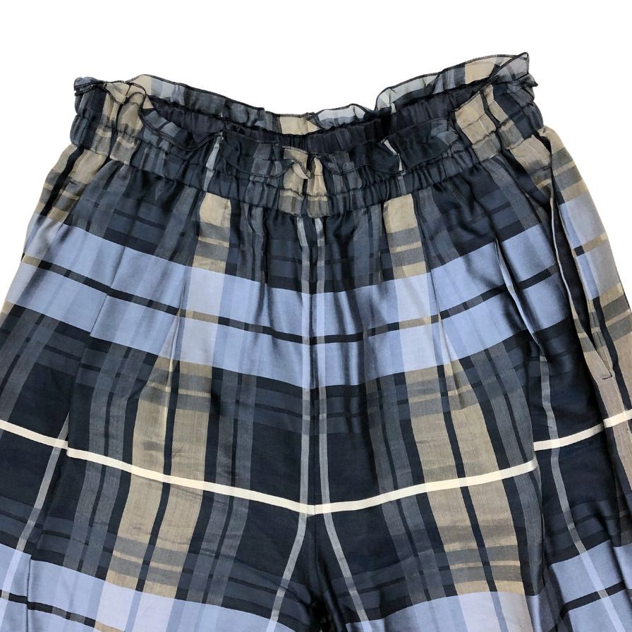 エブール ワイドパンツ チェック柄 レディース サイズ36 ebure 【AFB37】