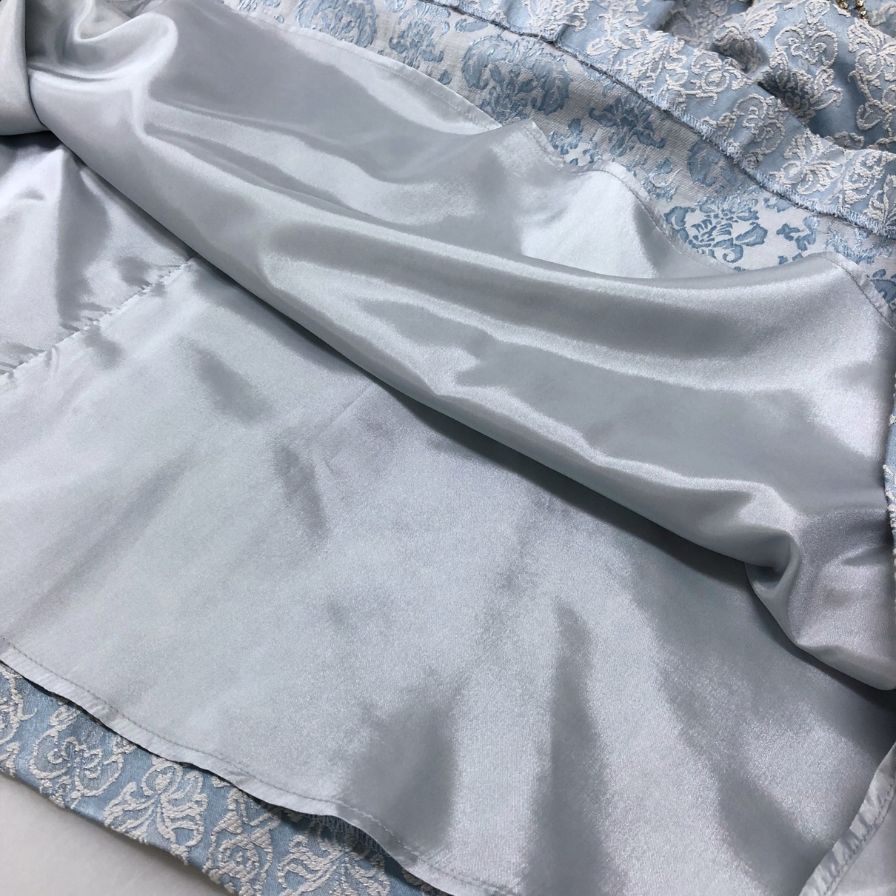 美品◆グレースコンチネンタル ノースリーブワンピース ビジュー装飾 レースデザイン ブルー レディース サイズ36 GRACE CONTINENTAL 【AFB47】