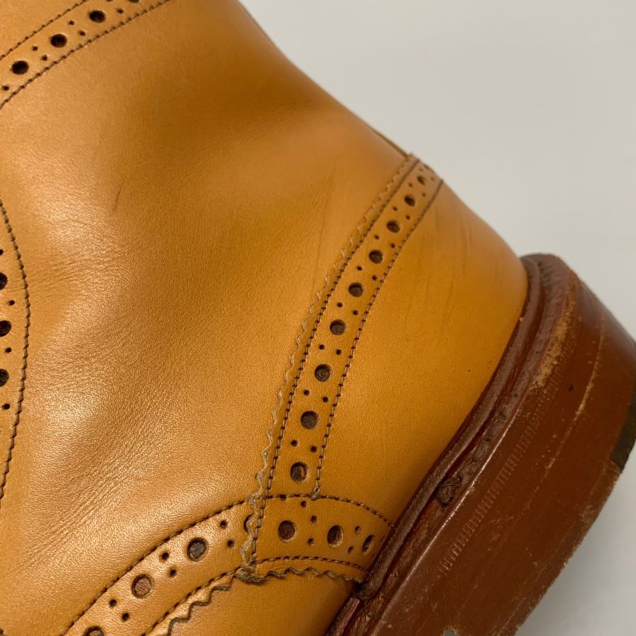 トリッカーズ カントリーブーツ M2508 モールトン カーフ メンズ サイズ7ハーフ ベージュ Tricker`s ブーツ 約26.5cm【LA】【中古】