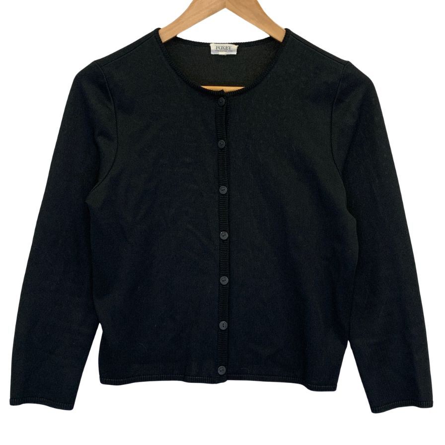 美品◆フォクシー ブティック カーディガン アクリル 14286 ブラック レディース サイズ40 FOXEY BOUTIQUE 【AFB9】
