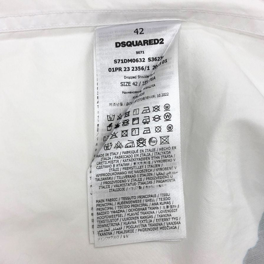 美品◆ディースクエアード 23SS ロングスリーブシャツ 花柄 グラフィック メンズ サイズ42 DSQUARED2 【AFB41】