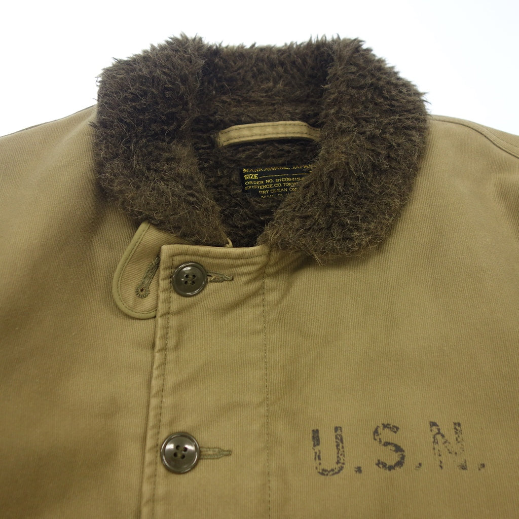 美品◆マーカウェア ジャケット A11C-10BL01C N-1デッキ 裏ボア メンズ カーキ系 サイズ3 MARKAWARE【AFA12】