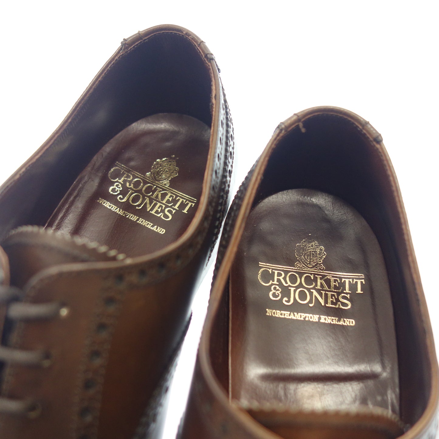 二手 ◆Crockett & Jones 半布洛克鞋考文垂皮革男式棕色尺寸 UK8E CROCKETT&JONES COVENTRY