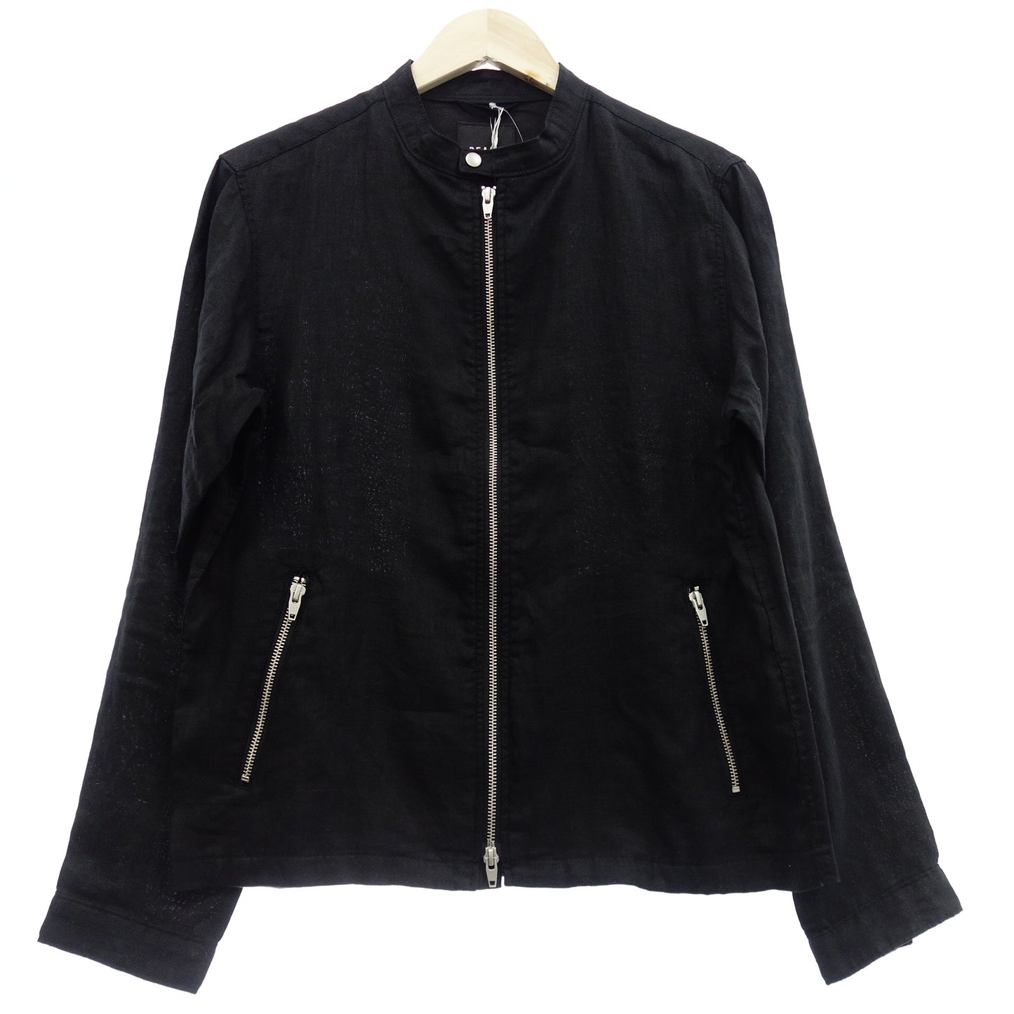 ビームス ライダースジャケット 11-18-5927 シングル リネン100% ブラック サイズS メンズ BEAMS【AFB45】【中古】