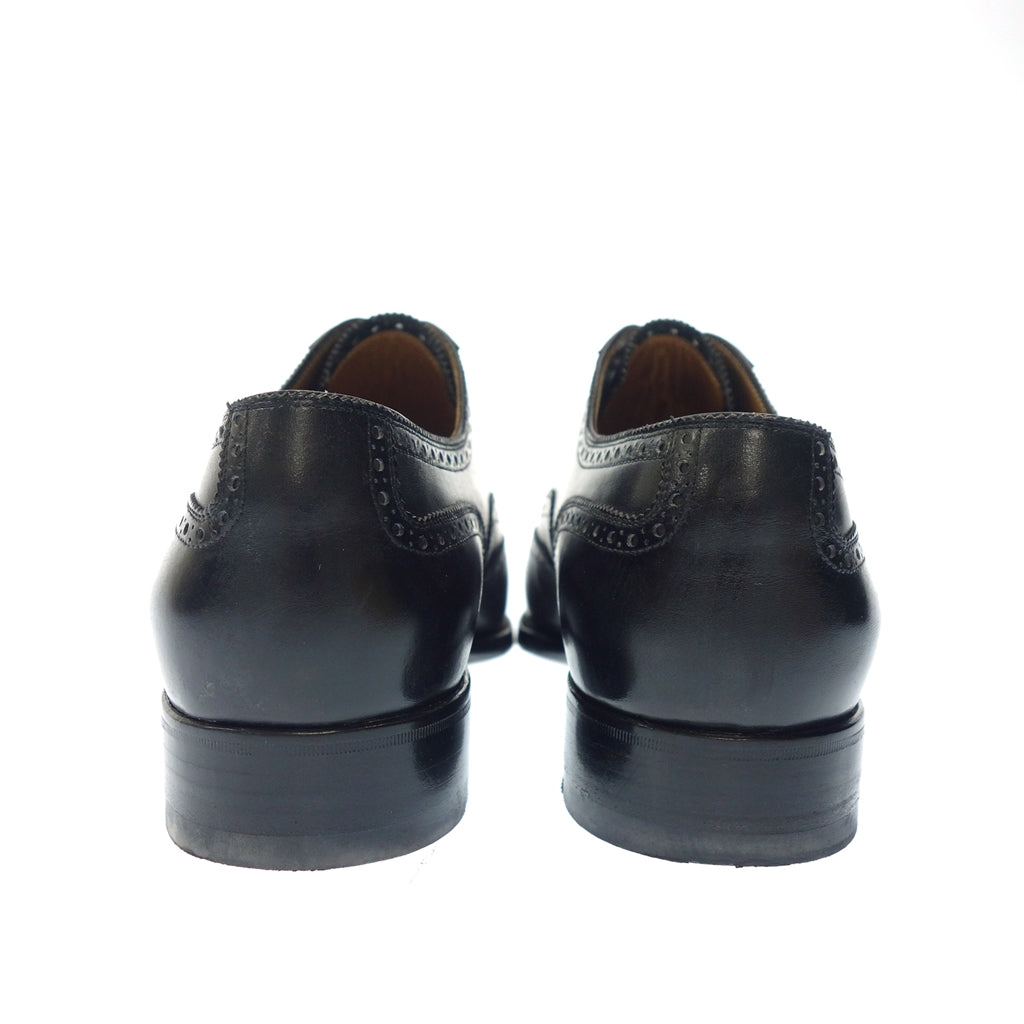極美品◆ステファノベーメル レザーシューズ フルブローグ メンズ 39.5 黒 Stefano Bemer【LA】