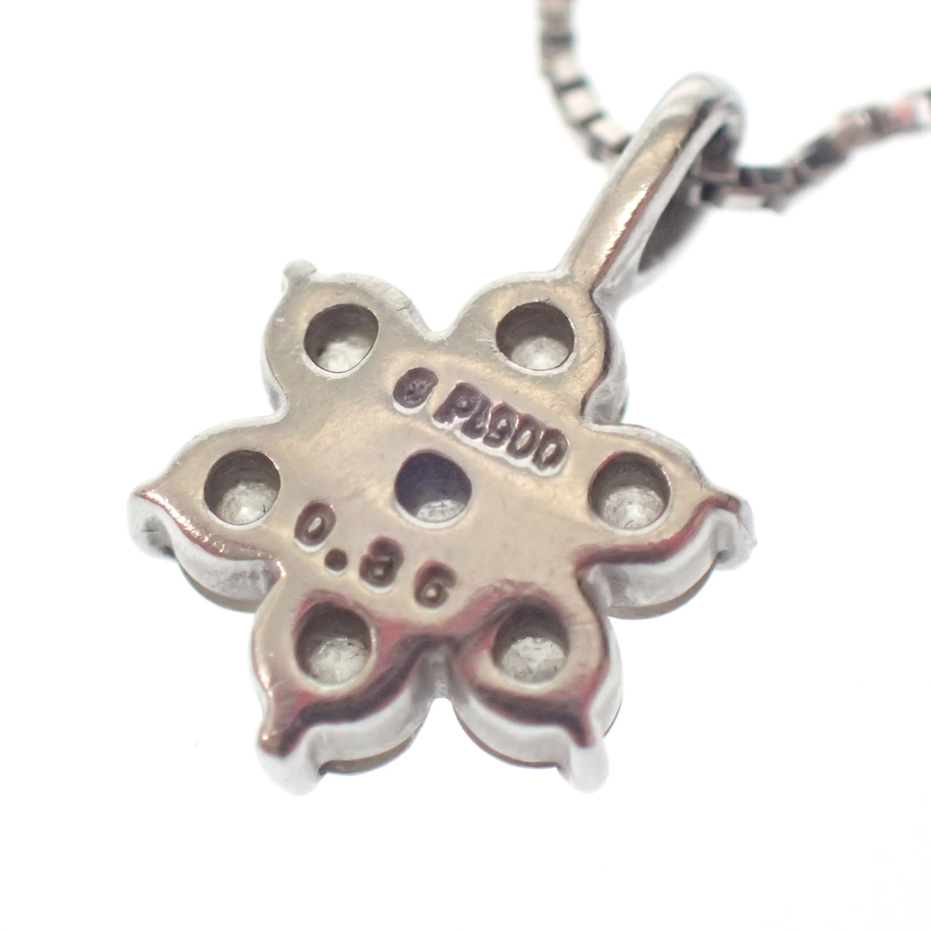 ミルフローラ Pt900 Pt850 コンビ ダイヤ0.36ct ネックレス【AFI18】【中古】