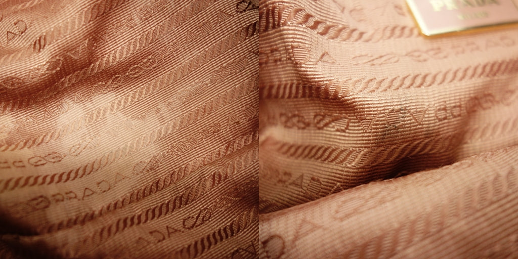 中古◆プラダ ハンドバッグ テスートナイロン リボンデザイン ブラック PRADA【AFE12】