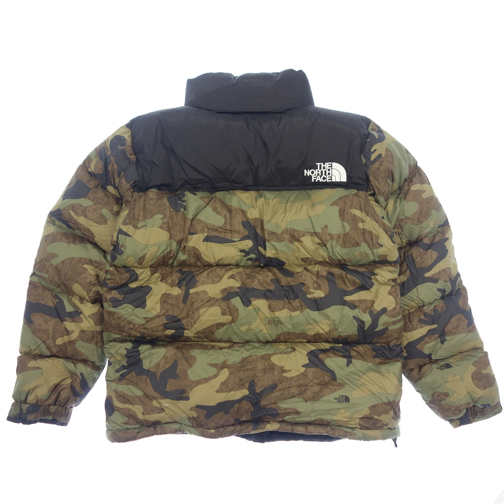 美品◆ザ ノースフェイス ダウンジャケット ノベルティー ヌプシ ND92336 メンズ カーキ系 サイズL 迷彩柄 THE NORTH FACE【AFA2】