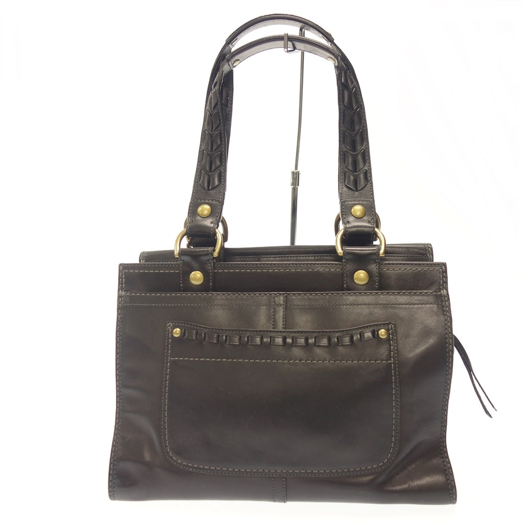 美品◆コーチ トートバッグ ブラック レザー 11420 COACH【AFE12】