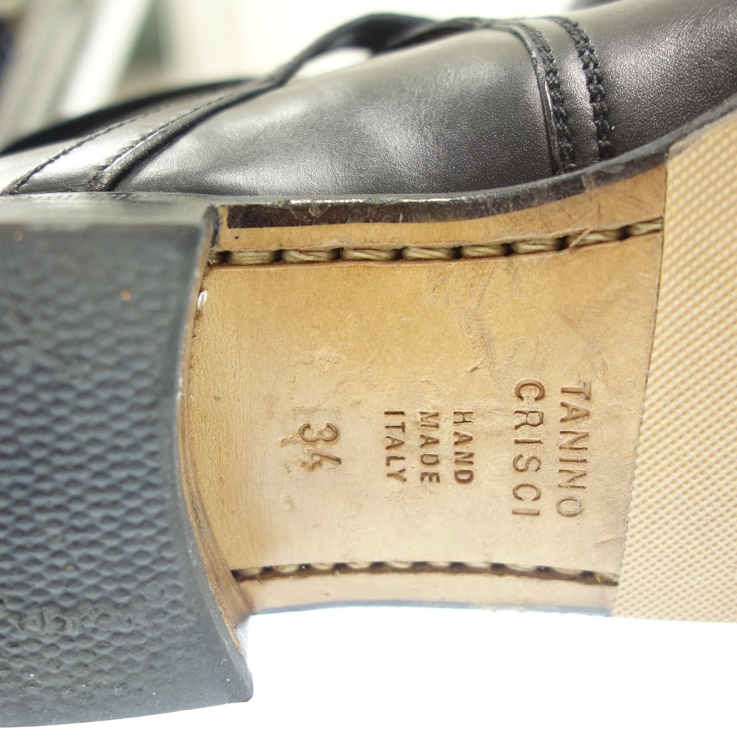 美品◆タニノクリスチー レザーブーツ A94686 ブラック レディース 34 TANINO CRISCI【LA】