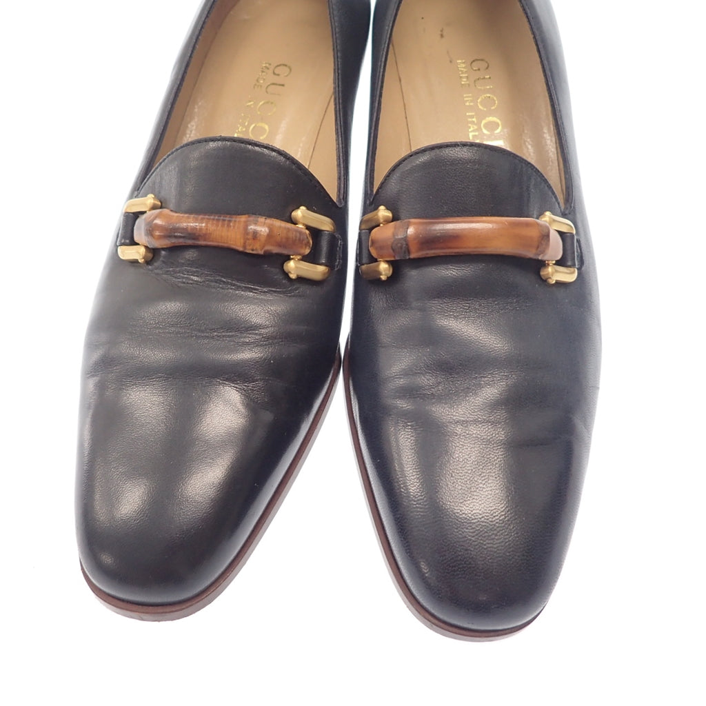 極美品◆グッチ レザーパンプス バンブー GUCCI【AFC1】