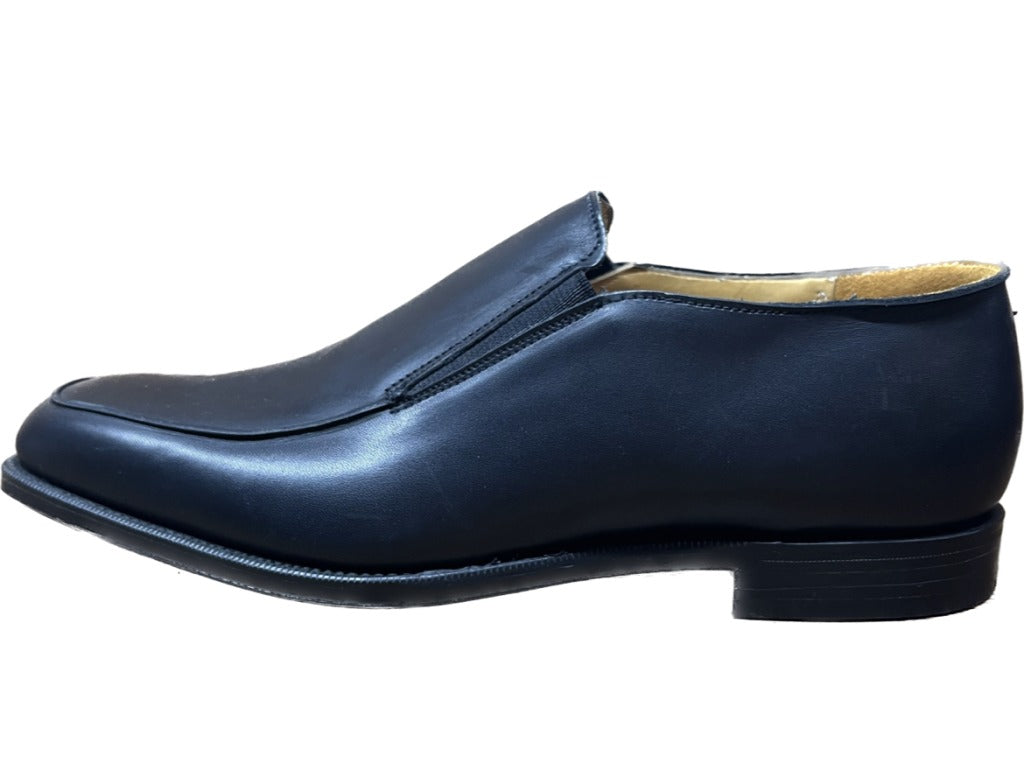 新品同様◆グレンソン レザーシューズ ローファー サイドエラスティック 33348 黒 UK7.5 footmaster GRENSON