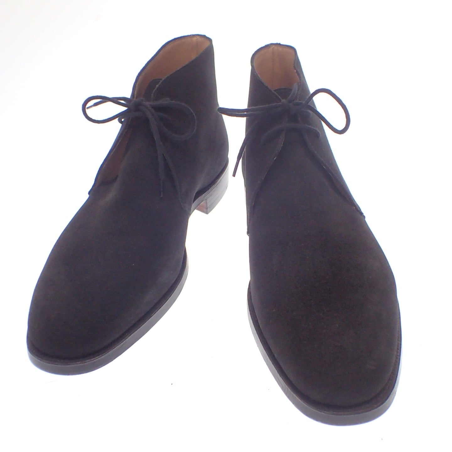新品同様◆クロケット&ジョーンズ チャッカブーツ CHERTSEY スエード CROCKETT&JONES メンズ 8.5 黒 箱付【AFD5】