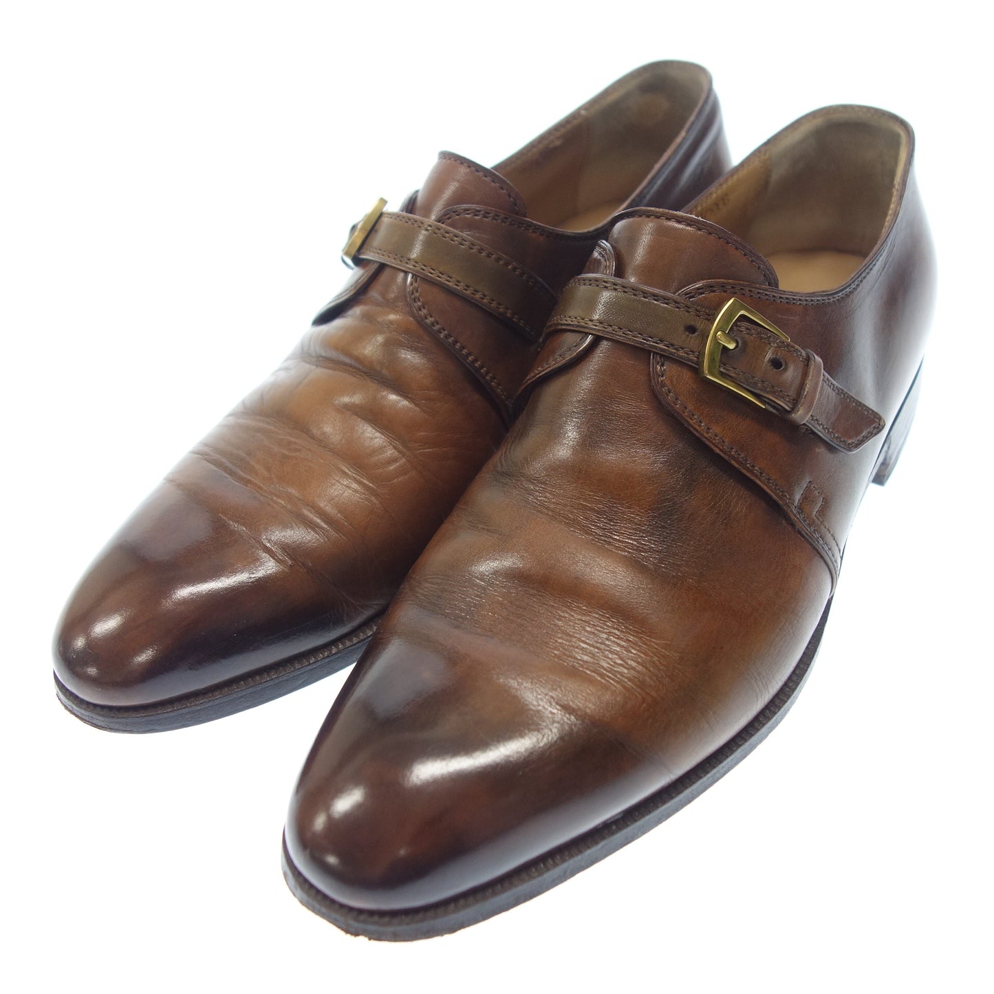 ベルルッティ レザーシューズ シングルモンク メンズ サイズ7 茶 Berluti【AFC17】【中古】
