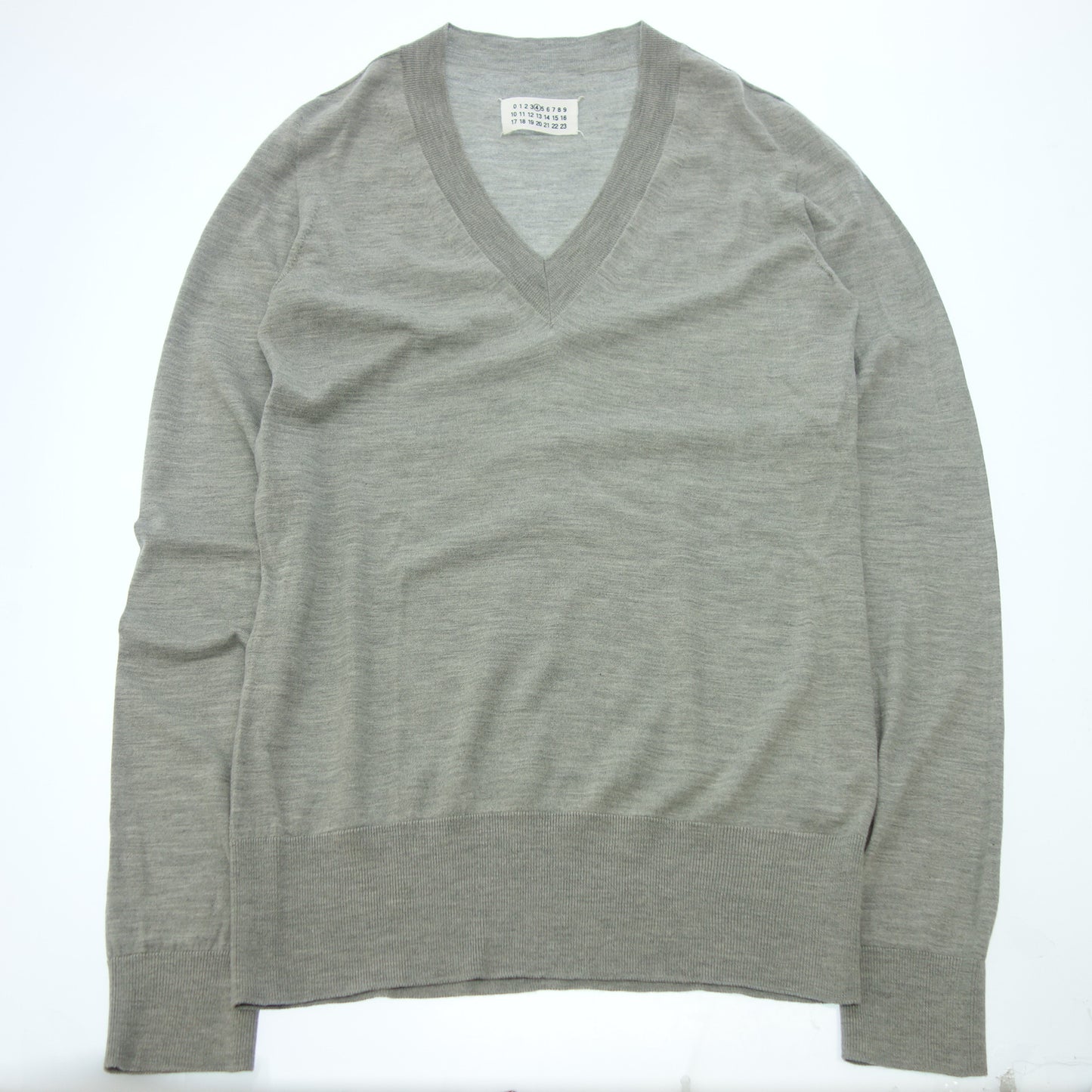 メゾンマルジェラ ニットセーター Vネック レディース グレー Maison Margiela【AFB20】【中古】