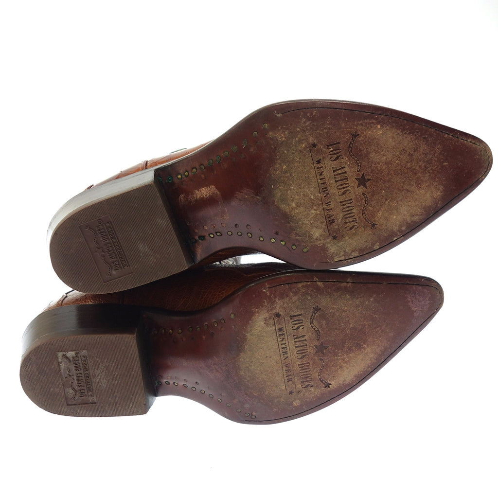 中古◆ロス アルトス エキゾティックレザー ウエスタン ブーツ USA8.5 ブラウン系 LOS ALTOS BOOTS【AFC9】