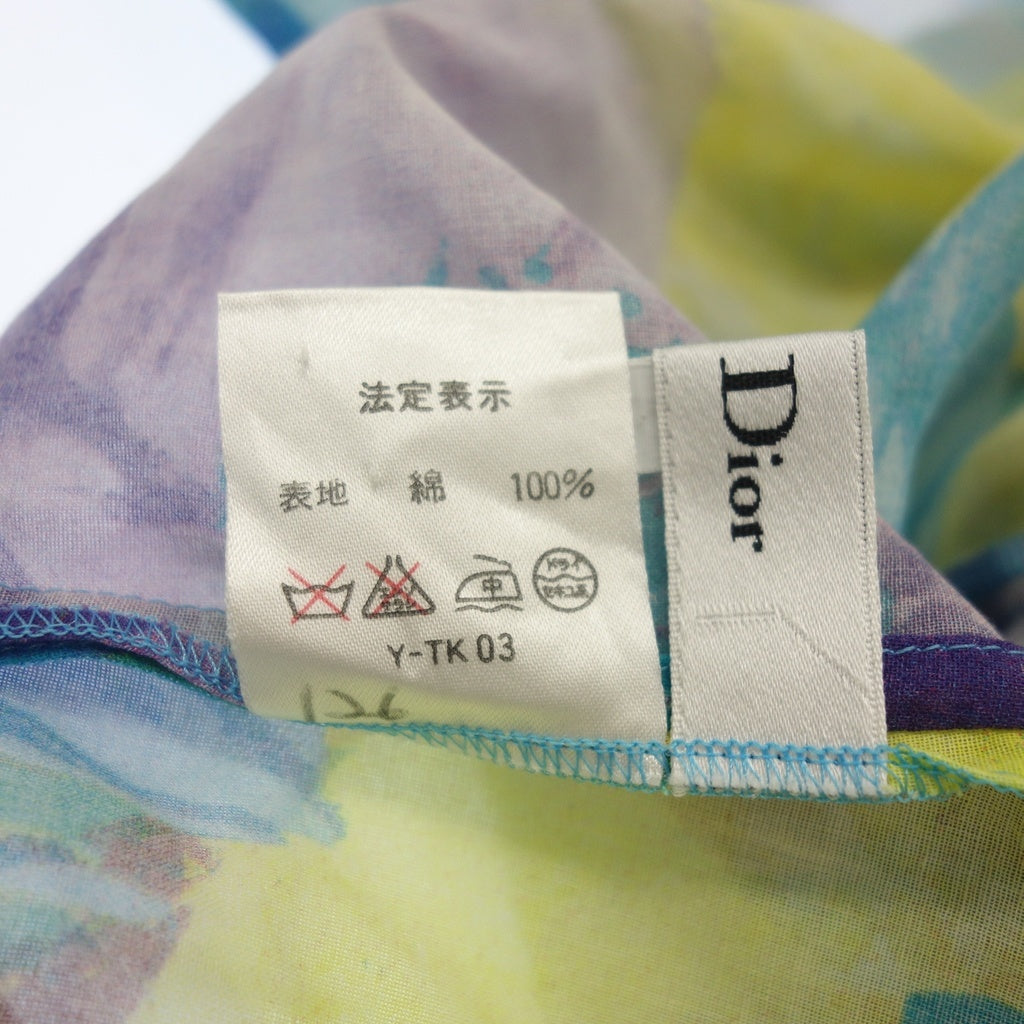 極美品◆クリスチャン ディオール ボタニカル 花柄 シアー長袖シャツ レディース サイズ9 花柄 Christian Dior【AFB5】