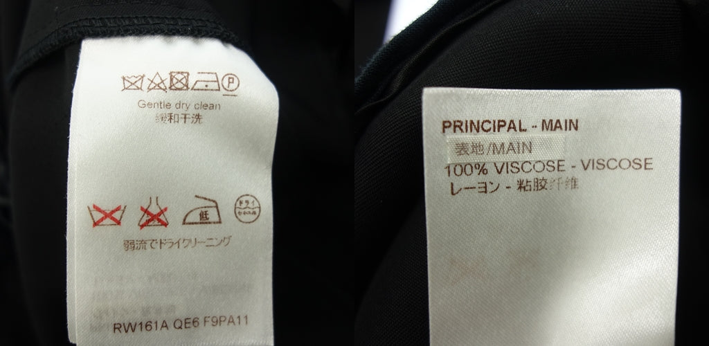 美品◆ルイヴィトン スラックスパンツ レーヨン LV金具 RW161A サイズ36 レディース 黒 LOUIS VUITTON【AFB20】