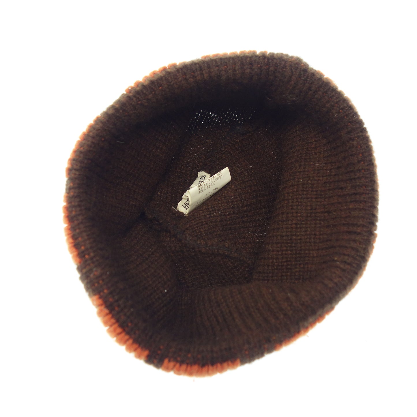 中古◆エルメス ニットキャップ カシミヤ Hロゴ マルジェラ期 ブラウン系 HERMES【AFI20】