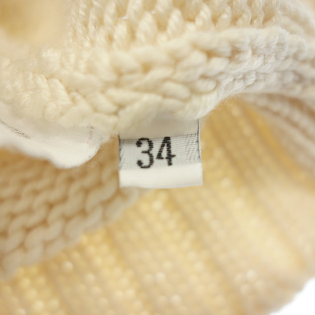 美品◆ジルサンダー 長袖 ニットセーター ハイネック カシミヤ レディース アイボリー サイズ34 JILSANDER【AFB36】