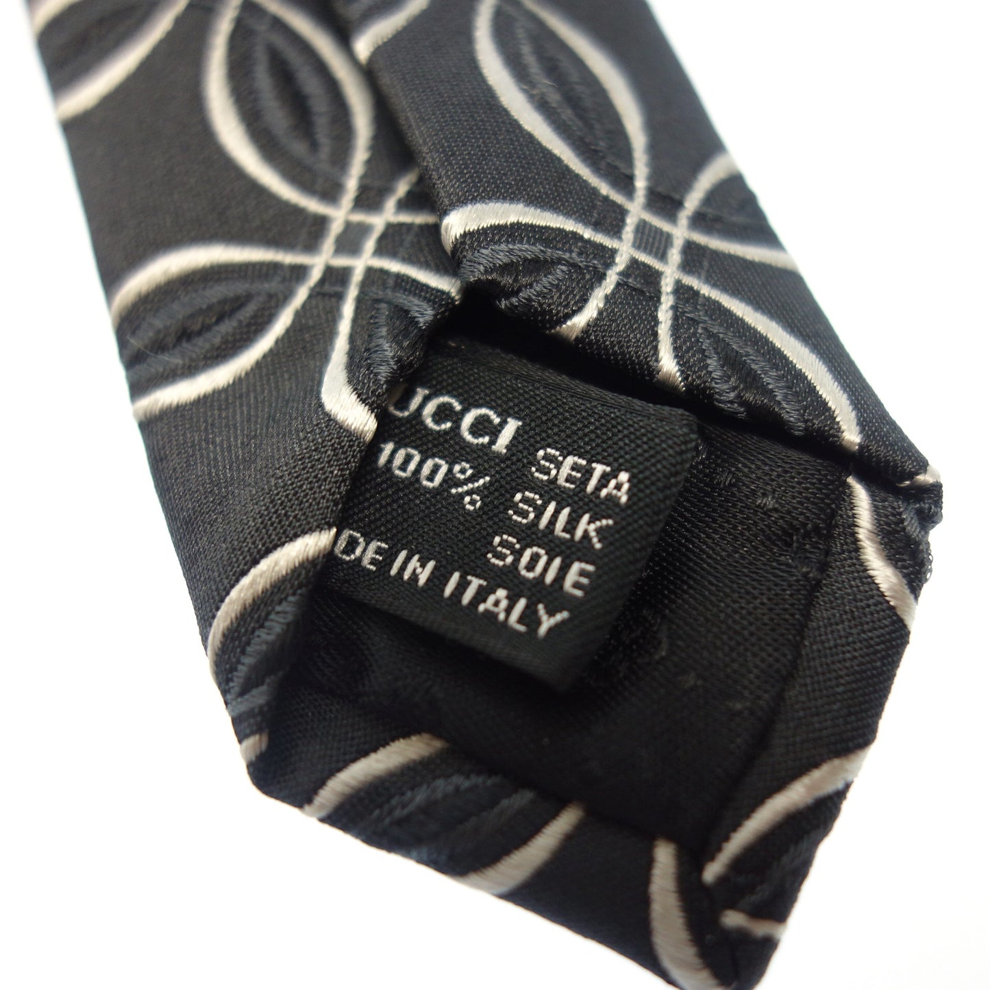 極美品◆グッチ ネクタイ シルク100% 総柄 グレー GUCCI【AFI7】